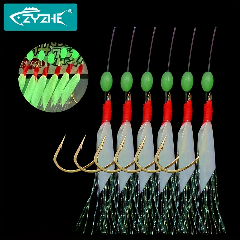 Fishing Hook Assortment - ZYZHE 1/3/5 Packungen Angelhaken-Set mit Leuchtelementen,