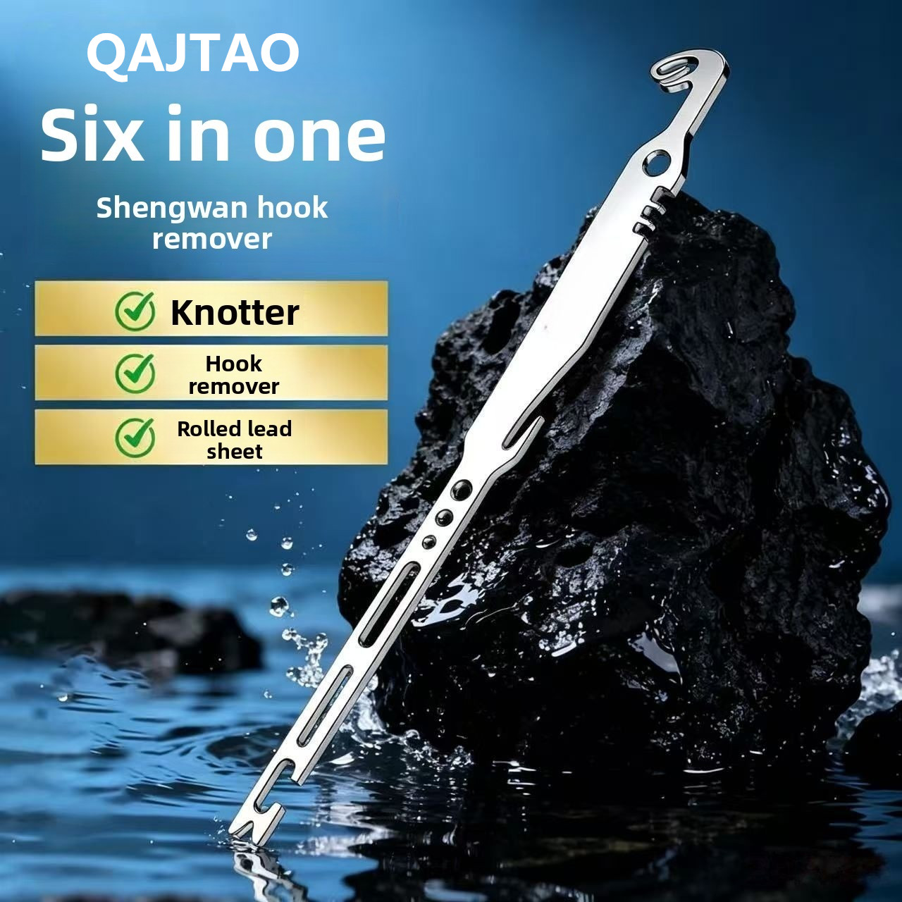Fishing Hook Remover - QAJTAO 4-teiliger 6-in-1 Edelstahl-Fischhakenentferner, schnell abnehmbares